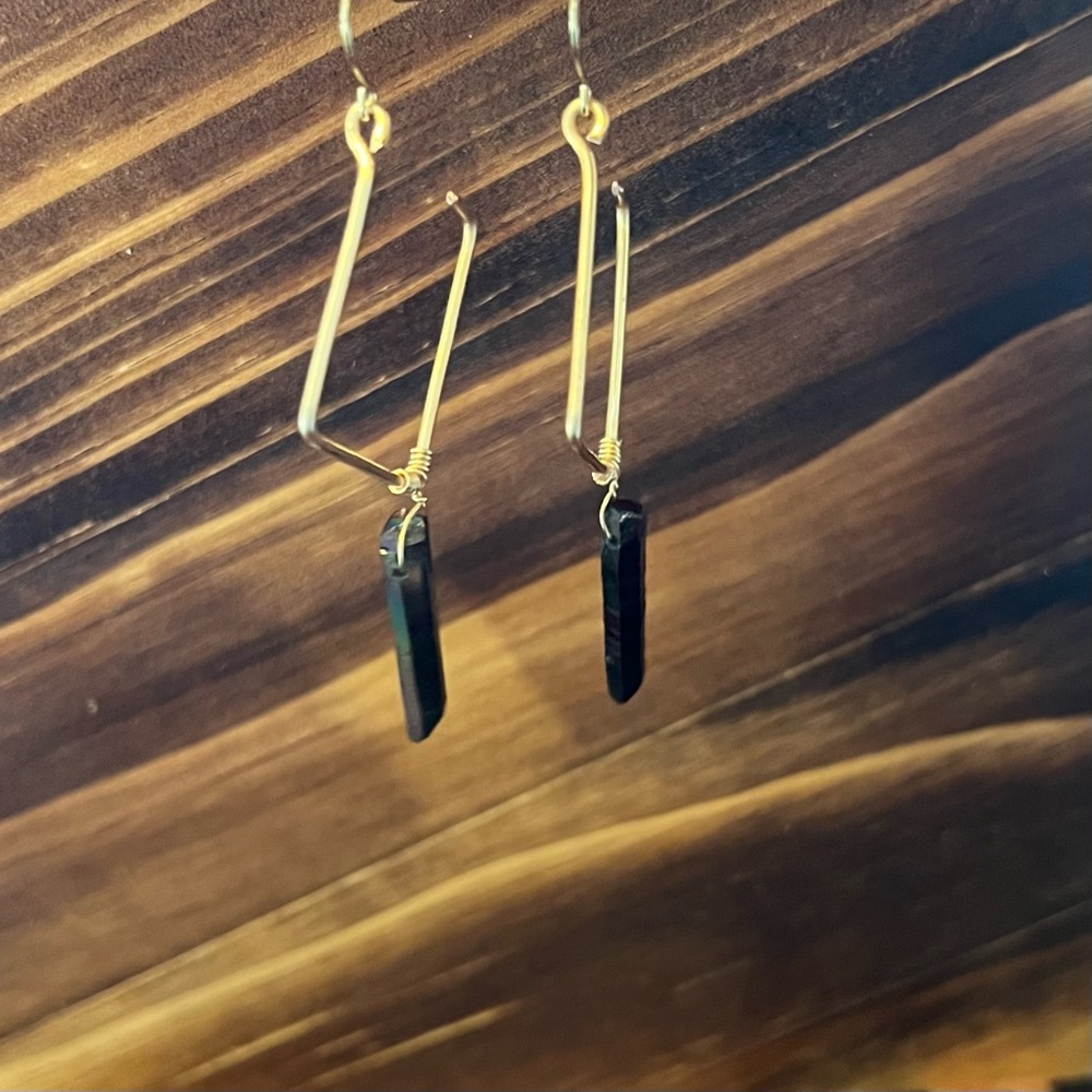 Black and gold crystal earrings.
